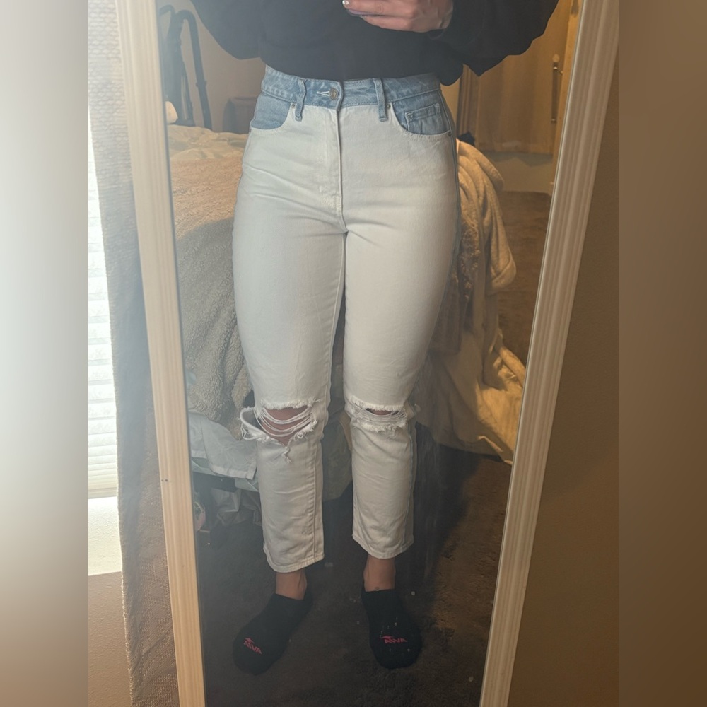 PacSun Two-Tone Distressed Ankle Jeans